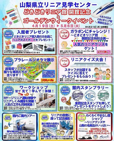 山梨県立リニア見学センターで「どきどきリニア館開館記念＆ゴールデンウィークイベント」開催