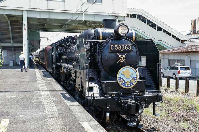 行田市駅入線時のようす（7月22日試運転時）