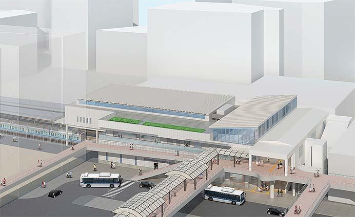 藤沢市・小田急，藤沢駅南北自由通路拡幅整備と駅改良工事に着手