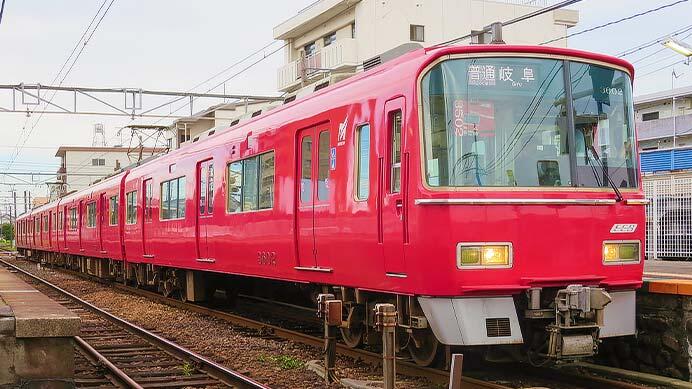 名鉄3500系1次車にデビュー30周年記念系統板