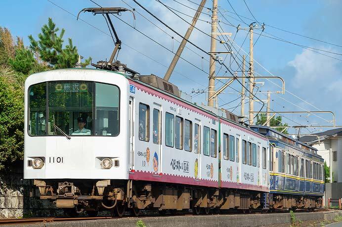 江ノ電で「ベビースター」ラッピングトレイン運転