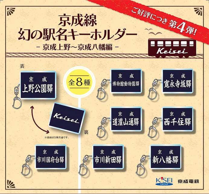 「京成線 幻の駅名キーホルダーカプセルトイ」ー京成上野〜京成八幡編ーを3駅に設置