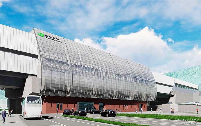 JRTT，北海道新幹線 新小樽（仮称）駅・長万部駅のデザイン案を自治体に提示