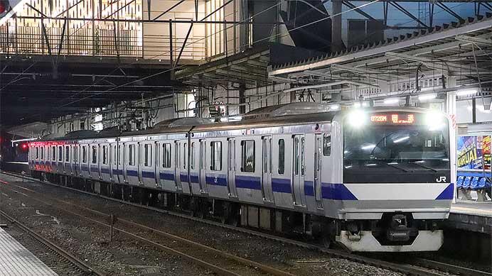 E531系K483編成の先頭車にホーム検知装置