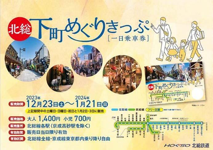 北総・京成「北総・下町めぐりきっぷ」発売