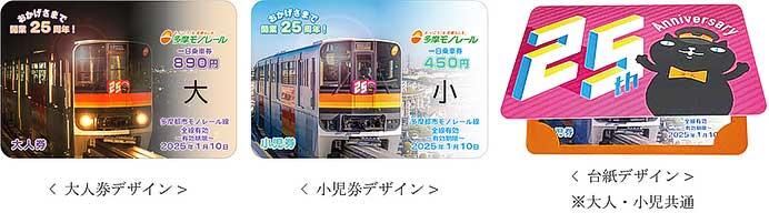 多摩都市モノレール，「開業25周年記念一日乗車券」を発売