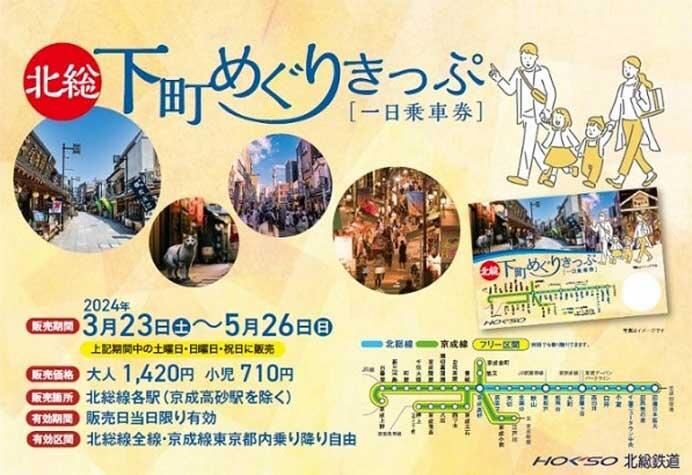 北総・京成「北総・下町めぐりきっぷ」発売