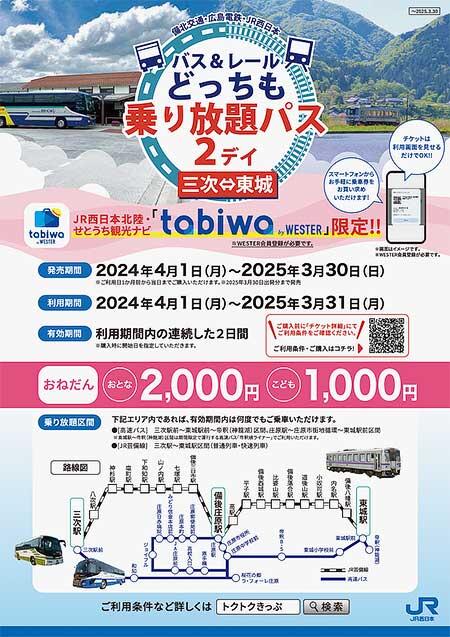 「バス＆レール どっちも乗り放題パス 2デイ」