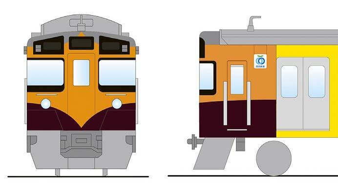 西武2000系1編成の両先頭部分を「2色塗り(黄色+茶色)」に復刻ラッピング