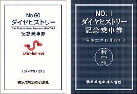 新京成「ダイヤヒストリー記念乗車券」発売