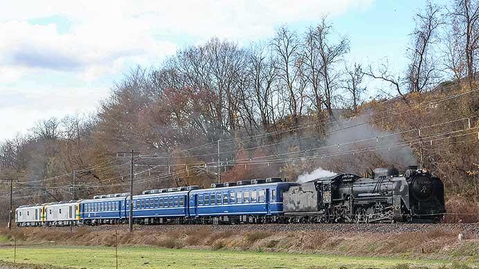 GV-E197形が12系客車・D51 498とともに信越本線で試運転｜鉄道ニュース