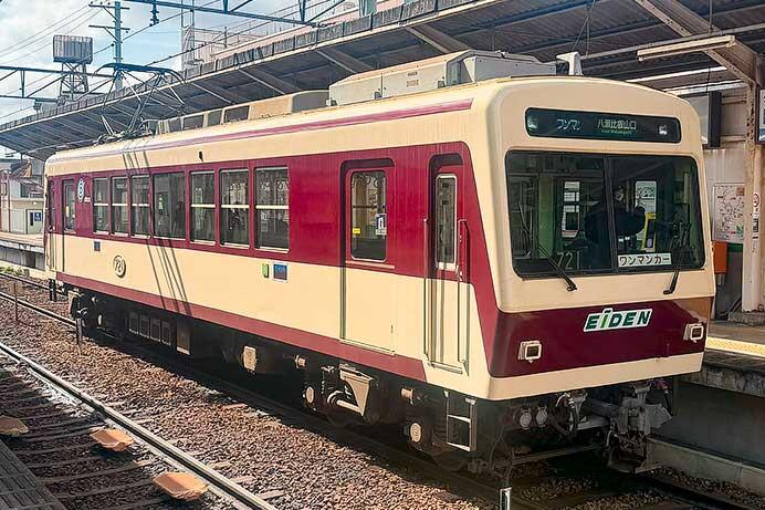 叡山電鉄「リバイバル721」に「EiDEN」ロゴ