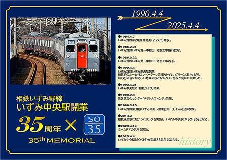 「いずみ中央駅開業35周年記念券セット（『むかし⇒いま』記念券セット）」台紙（表）イメージ