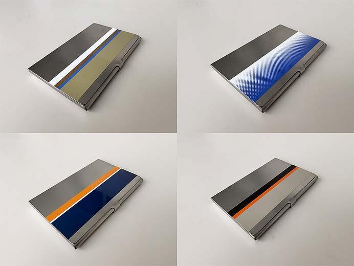 本物の鉄道車両帯シールを使用したステンレス製名刺入れ「鉄帯職人」を発売