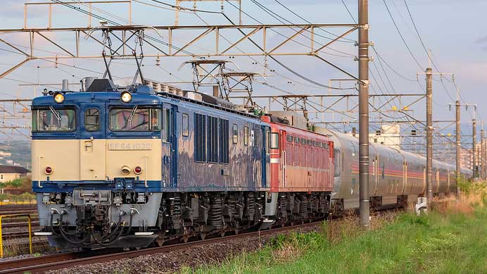 EF64 1030＋EF81 81が『カシオペア紀行　秋田行き』をけん引