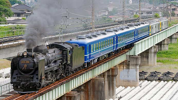 信越本線でD51 498+12系客車＋GV-E197系による試運転実施