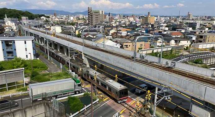 名鉄，瀬戸線喜多山駅付近の下り線を7月26日から高架線に切替え