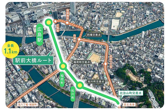 広島電鉄，「駅前大橋ルート」開業にともなうダイヤ改正を8月3日に実施