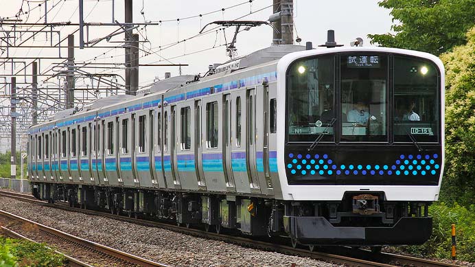 E131系800番代N1編成が日中に試運転を実施