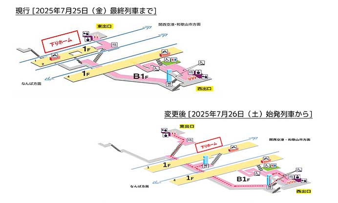 南海本線諏訪ノ森—羽衣間の下り線を,7月26日から仮線に切替えへ