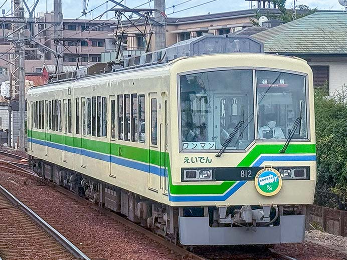 叡山電鉄デオ811＋デオ812に「‰会ヘッドマーク」
