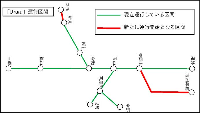 JR西日本，227系500番代「urara」の運転区間を拡大