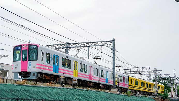 阪神5500系「タイガース号」と「トラッキー号」が本線で運転される