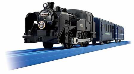 プラレール「東武鉄道SL大樹C11形207号機（客車：ぶどう色）」「東武鉄道SL大樹C11形123号機 （客車：青色）」発売