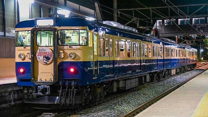 しなの鉄道115系横須賀色が篠ノ井線に入線