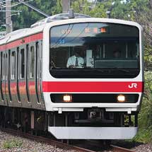 京葉車両センターの209系500番台，外房線で試運転