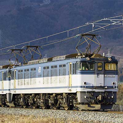 EF64 原色４重連セット 豪快！迫力のEF64 原色 四重連 復路 汽笛を残し篠ノ井から南松本