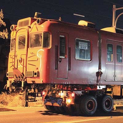 名鉄瀬戸線6000系6027編成が廃車陸送される｜鉄道ニュース｜2014年1月