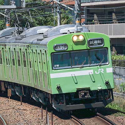 グリーンマックス103系NS407編成 グリーンマックス】103系（関西形・ウグイス・NS407編成・グレー