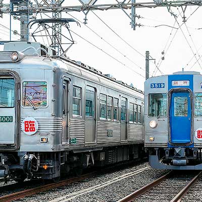 南海6000系無塗装車両と泉北3000系復刻デザイン車両の撮影会開催｜鉄道