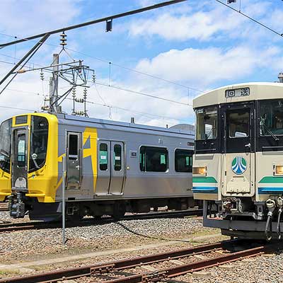 阿武隈急行 8100形 × 福島交通 1000系 ダブル貸切列車と車庫見学・撮影